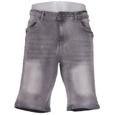 Denim shorts (Grijs) van Identic Man Katoen, Elastaan