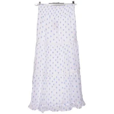 Maxi rok (Wit, Blauw) van Gina Tricot Organisch katoen
