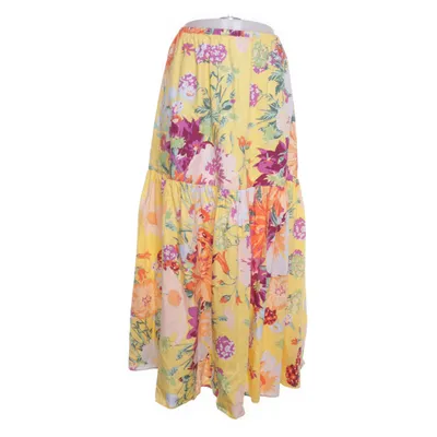 Maxi nederdel (Gul, Flerfarvet) fra H&M Lyocell, Bomuld