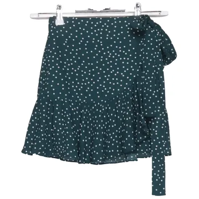 Slå om-nederdel (Grøn, Hvid) fra Ghanda Polyester