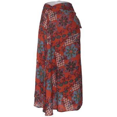 Slå om-nederdel (Rød, Flerfarvet) fra Indiska Polyester