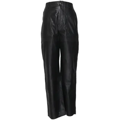 Leather pants (Black) from Deadwood Leather, Recycled polyester