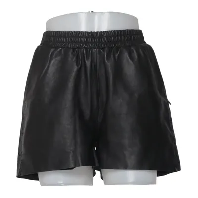 Leren shorts (Zwart) van Plus Fine Leer