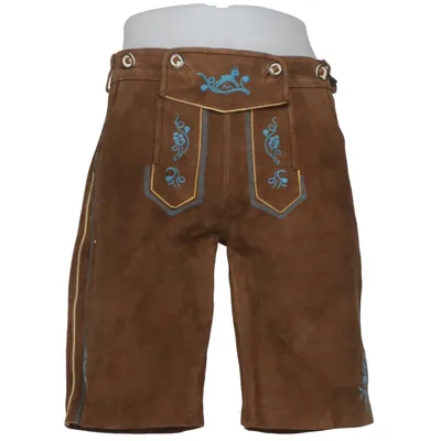 Pantalon en cuir traditionnel (Marron) de Almenrausch Cuir