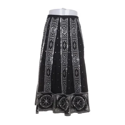 Maxi skirt (Black, White, Silver) from Hirsch Acetate, Cotton