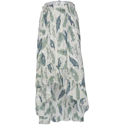 Långkjol (Vit, Grön, Guldfärgad) från Papillon Elastan, Polyester