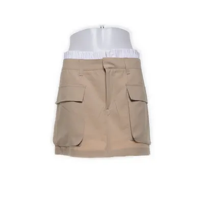 Nederdel (Beige, Hvid) fra Bershka Polyester, Viscose