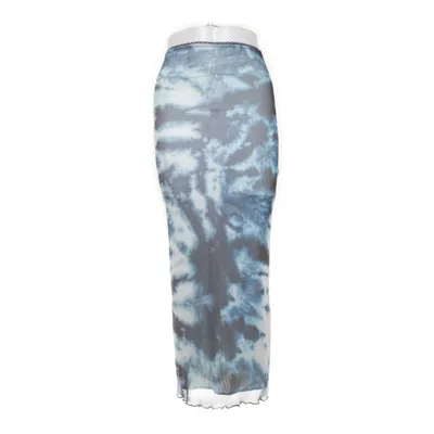 Maxirock (Blau, Weiß, Mehrfarbig) von Topshop Elasthan, Polyester