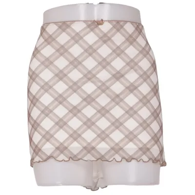 Kjol (Beige, Vit) från Divided by H&M Elastan, Polyester