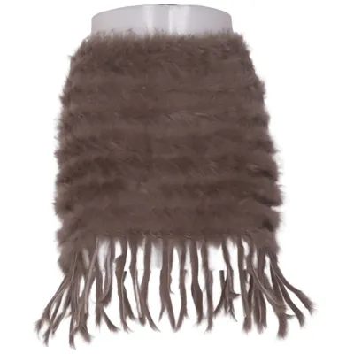 Poncho (Grå) fra Soyaconcept Akryl, Kaninpels
