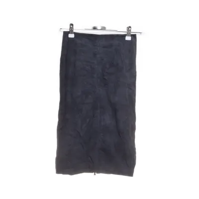 Läderkjol (Blå) från Never Denim Mocka, Polyester, Skinn