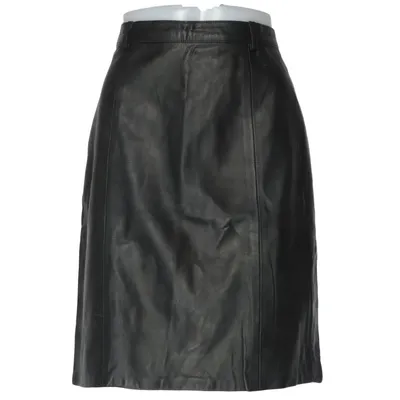Leren rok (Zwart) van Lecomte Leer, Polyester