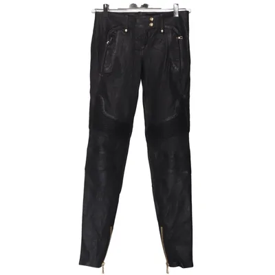 Leather pants (Black) from Balmain x H&M Cotton, Elastane, Leather