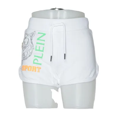 Short de jogging (Blanc) de Plein Sport Coton, Élasthane
