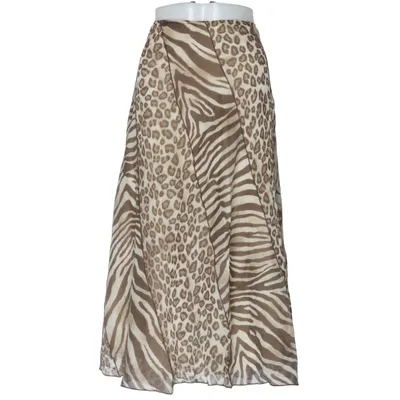 Jupe longue (Marron, Blanc) de Orwell Coton, Polyester, Soie, Viscose