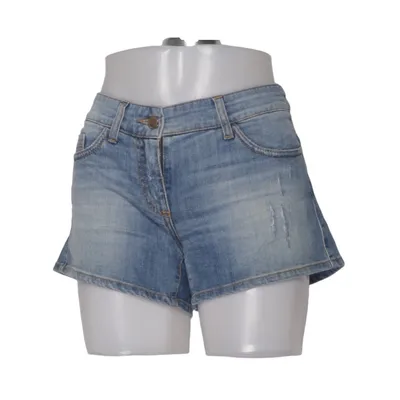 Denim shorts (Blauw) van Mangano Katoen, Elastaan