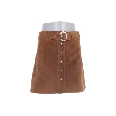 Leather skirt (Brown) from Zara Polyester, Leather