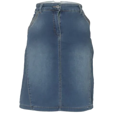 Jeanskjol (Blå) från Brandtex Copenhagen Bomull, Elastan, Polyester