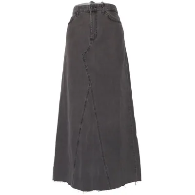 Spijkerrok (Grijs) van Object Katoen, Polyester