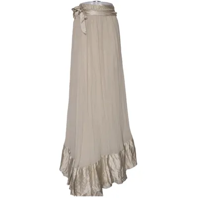 Jupe longue (Beige) de By Malene Birger Polyester, Soie, Viscose
