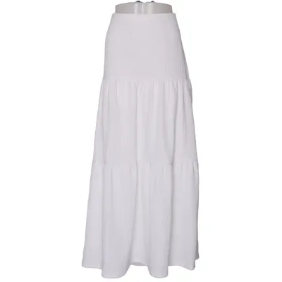 Maxi skirt (White) from Samsa Collection Elastane, Polyester
