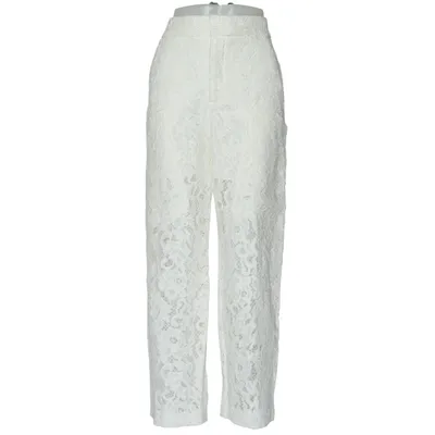 Pants (White) from Zara Cotton, Polyamide