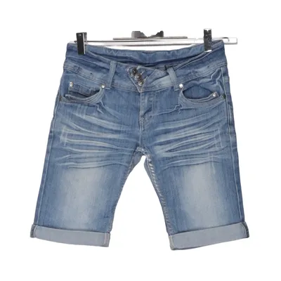 Denim shorts (Blauw) van Crash One Katoen, Elastaan, Polyester