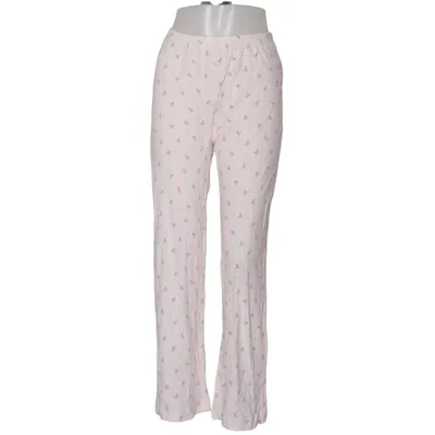 Pyjamasbukser (Hvid, Pink) fra Index Bomuld