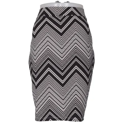 Nederdel (Sort, Hvid) fra Touch Me Elastan, Polyester