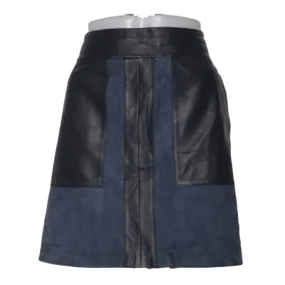 Läderkjol (Blå, Svart) från Lindex Skinn, Polyester, Mocka