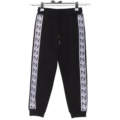 Sweatpants (Black, White) from New Black Elastane, Polyester