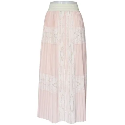 Långkjol (Rosa, Vit) från K Design Polyester