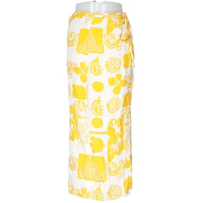 Wrap skirt (Yellow, White) from Rodebjer Cupro, Viscose