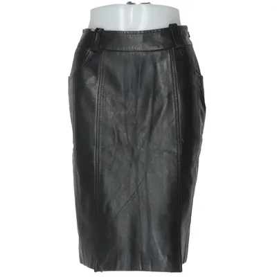 Leather skirt (Black) from Line Collection Leather, Polyester