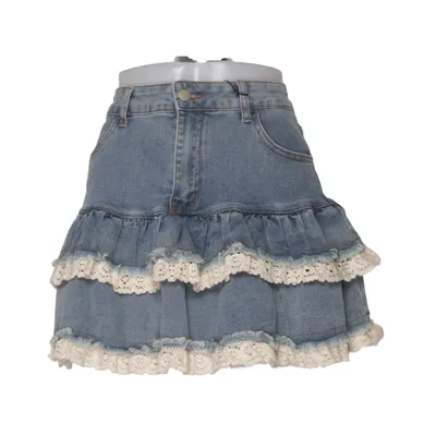 Jupe en jean (Bleu, Beige) de Romwe
