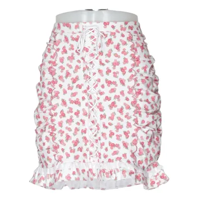 Nederdel (Hvid, Pink) fra For Love & Lemons Elastan, Polyamid, Viscose