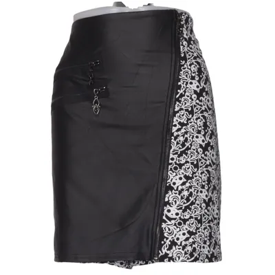 Skirt (Black, White) from Gothicana by EMP Elastane, Polyester