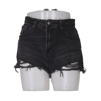 Denim shorts (Zwart) van Zara Katoen