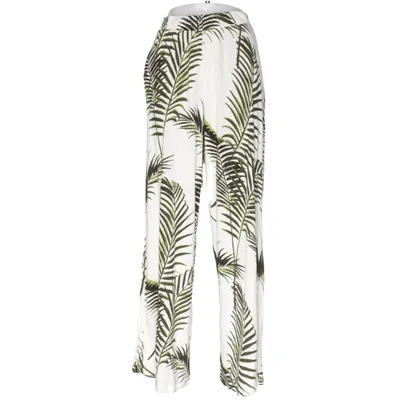 Pantalon patte d'éléphant (Blanc, Vert) de H&M Trend Viscose