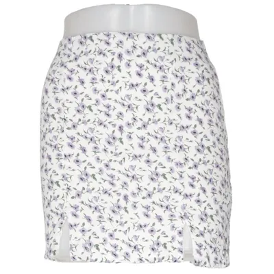 Skirt (White, Purple) from Pull & Bear Viscose