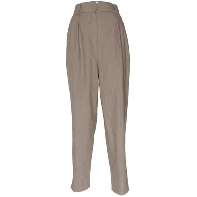 Kostuumbroek (Beige) van Massimo Dutti Wol