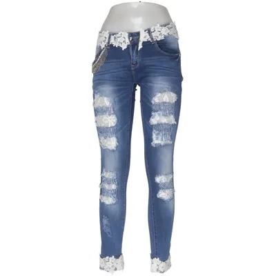 Jeans (Blau, Weiß) von Realty Jeans Baumwolle, Elasthan