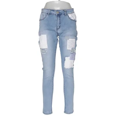 Jeans (Blue, White) from Chlea London Cotton, Elastane, Polyester, Viscose
