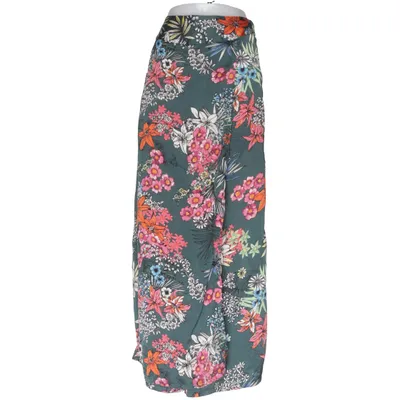 Maxi skirt (Green, Multicolored) from Contro Corrente Cotton, Polyester