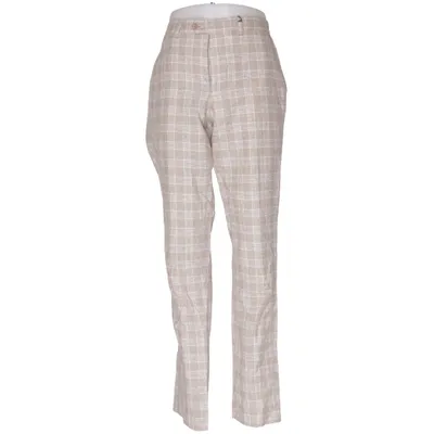 Kostuumbroek (Beige, Wit) van WE Katoen, Linnen, Polyester