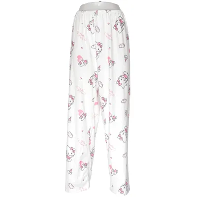 Pyjama broek (Wit, Roze) Elastaan, Polyester