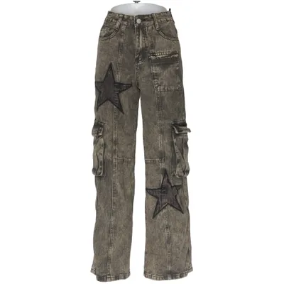 Jeans (Grå) fra Romwe Bomuld, Lyocell, Polyester, Viscose