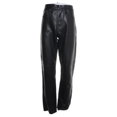 Läderbyxor (Svart) från H&M Premium Skinn, Viskos