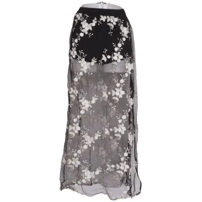 Maxi rok (Zwart, Wit, Meerkleurig) van Soho Polyester