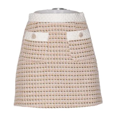Kjol (Beige, Vit, Flerfärgad) från Sister Jane Elastan, Polyester, Ull